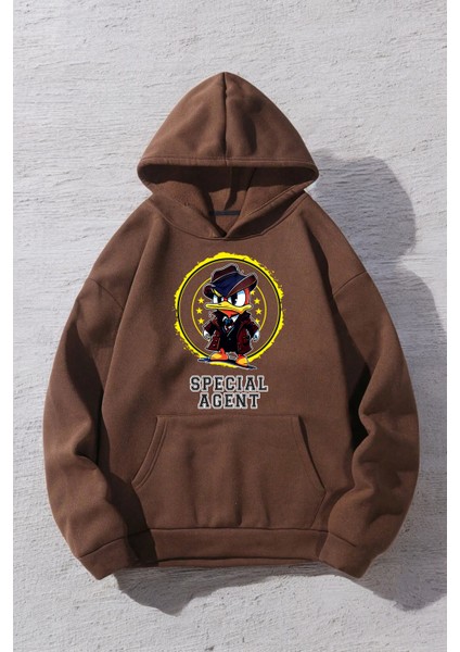 Special Agent Baskılı Oversize Sweatshirt