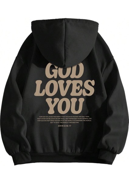 Uygun Tarz Good Loves You Baskılı Oversize Sweatshirt fiyatları