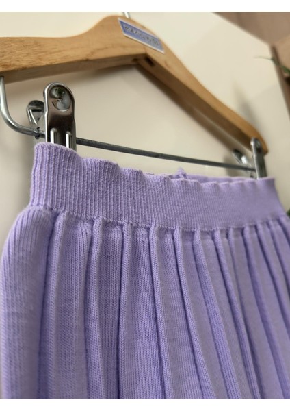Kız Çocuk Beli Lastikli Pileli Triko Trend Etek modelleri
