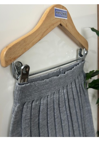 Kız Çocuk Beli Lastikli Pileli Triko Trend Etek fırsatları