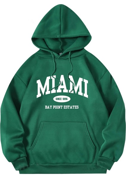 Miami Baskılı Oversize Sweatshirt