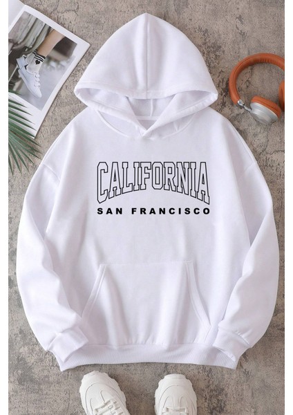 Uygun Tarz California Baskılı Oversize Sweatshirt