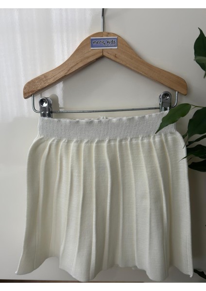 Kız Çocuk Beli Lastikli Pileli Triko Trend Etek