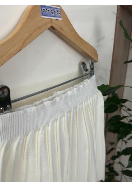 Kız Çocuk Beli Lastikli Pileli Triko Trend Etek modelleri