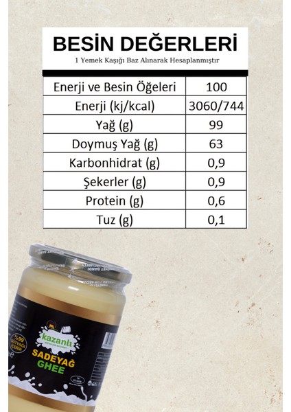 Kazanlı Sade Ghee Sade Yağ Laktozsuz Saf Yağ 500 gr - Laktozsuz, Katkısız, Bebek ve Çocuklara Uygun Sağlıklı Sade Yağ fırsatları