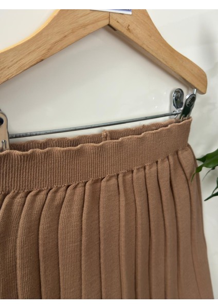 Kız Çocuk Beli Lastikli Pileli Triko Trend Etek