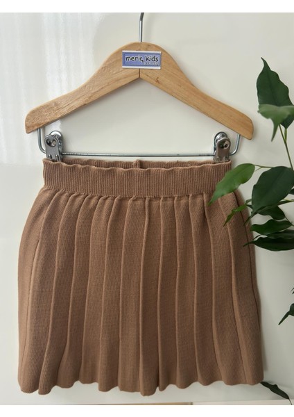 Kız Çocuk Beli Lastikli Pileli Triko Trend Etek fiyatları