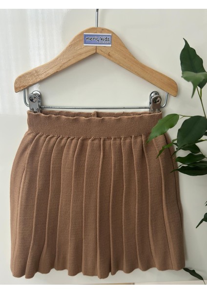 Kız Çocuk Beli Lastikli Pileli Triko Trend Etek fırsatları