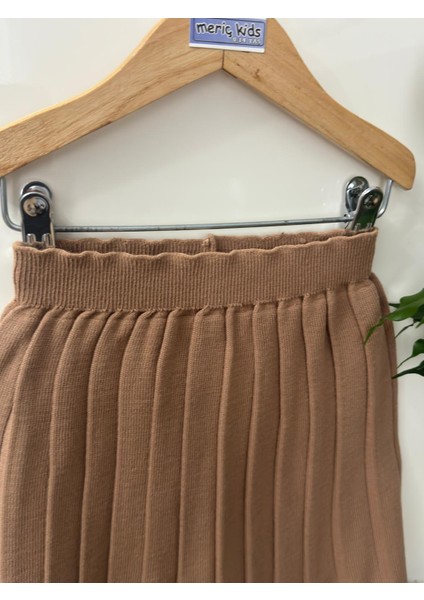 Kız Çocuk Beli Lastikli Pileli Triko Trend Etek indirimleri