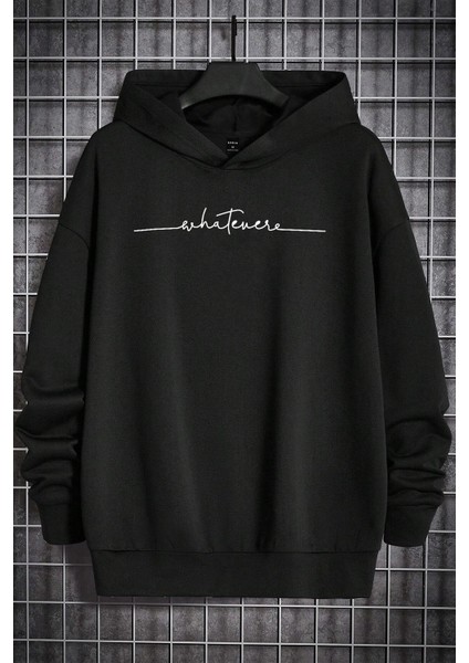 Whatever Baskılı Oversize Sweatshirt