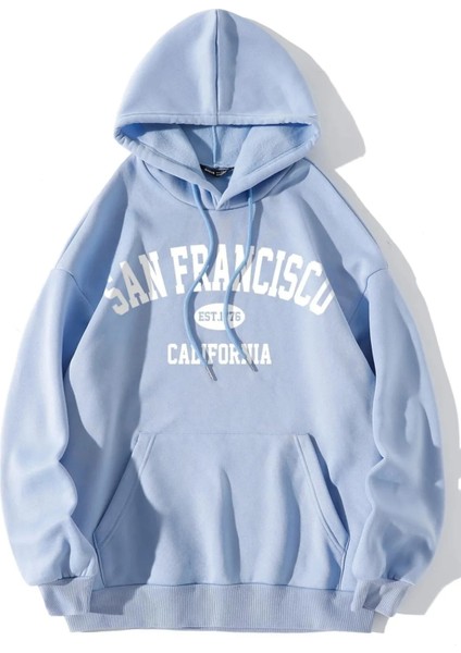 Uygun Tarz San Francisco Baskılı Oversize Sweatshirt