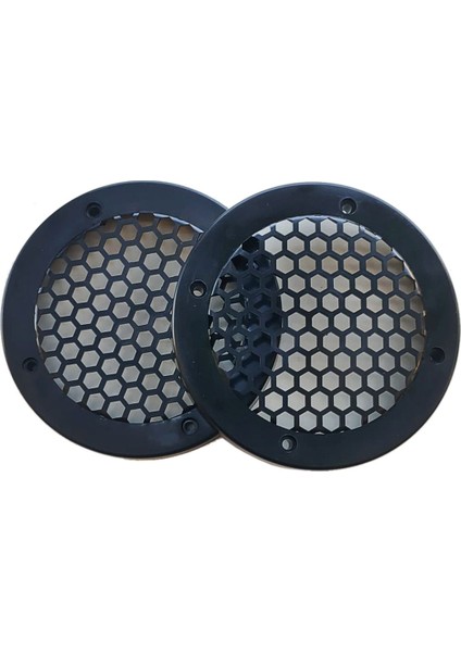 Hoparlör Kapağı Yuvarlak 10 cm Petek Desenli Siyah 2 Adet