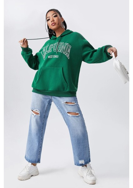 California Baskılı Oversize Sweatshirt fiyatları