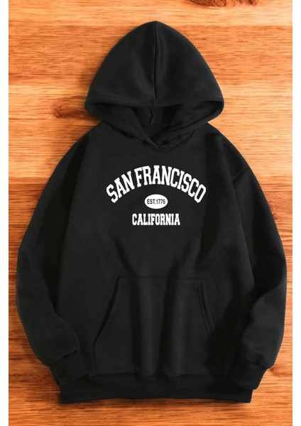 Uygun Tarz San Francisco Baskılı Oversize Sweatshirt