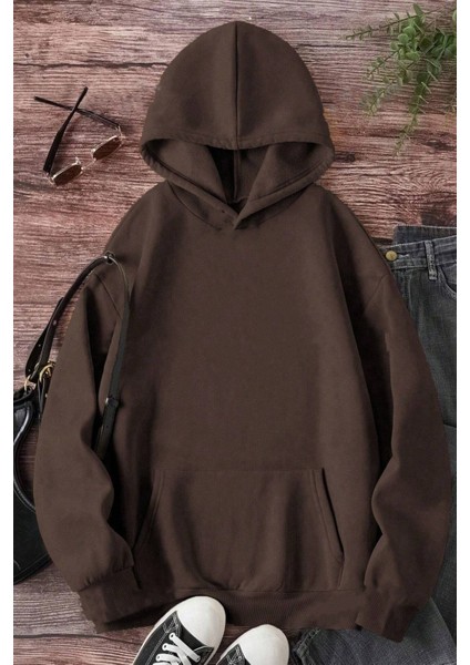 Uygun Tarz Oceans Baskılı Oversize Sweatshirt fiyatları