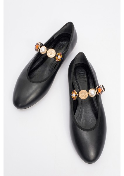 Lauras Siyah Cilt Aksesuarlı Kadın Babet Ayakkabı fiyatları