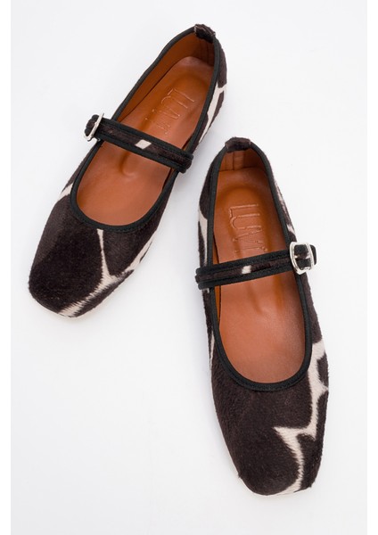 Cruze Siyah Desenli Kadın Babet Ayakkabı fiyatları