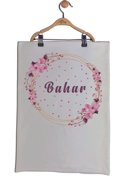 Ekru Renk Isme Özel Organik Baskılı %100 Pamuk Tulum, Şapka, Eldiven, Battaniye Set