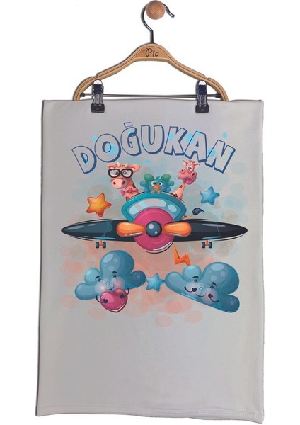 Ekru Renk Isme Özel Organik Baskılı %100 Pamuk Tulum, Şapka, Eldiven, Battaniye Set modelleri