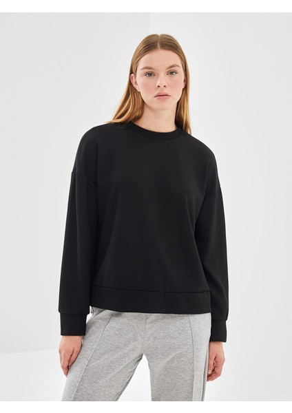 Lcw Vision Bisiklet Yaka Düz Oversize Kadın Sweatshirt