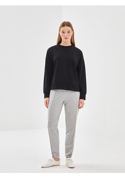 Lcw Vision Bisiklet Yaka Düz Oversize Kadın Sweatshirt