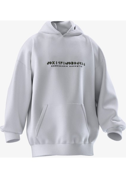 Korkmadık Savaştık Yazılı Unisex Hoodie