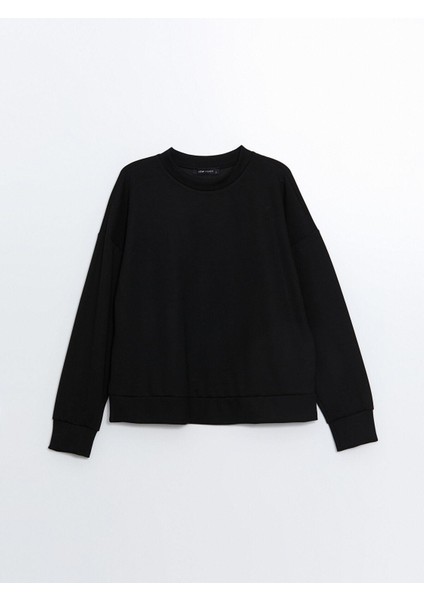 Lcw Vision Bisiklet Yaka Düz Oversize Kadın Sweatshirt