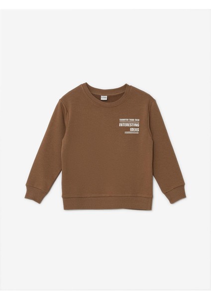 Lcw Kids Bisiklet Yaka Baskılı Uzun Kollu Erkek Çocuk Sweatshirt