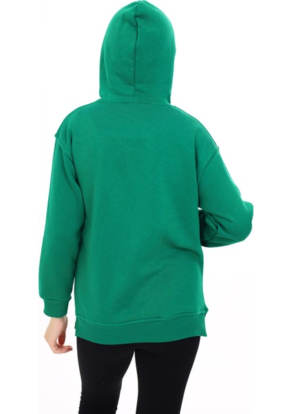 Kız Çocuk Tavşan Baskılı Kapüşonlu Sweatshirt PX872.7