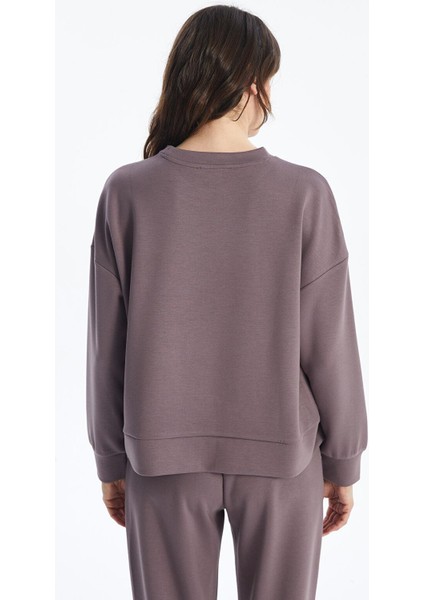 Lcw Vision Bisiklet Yaka Düz Oversize Kadın Sweatshirt fırsatları