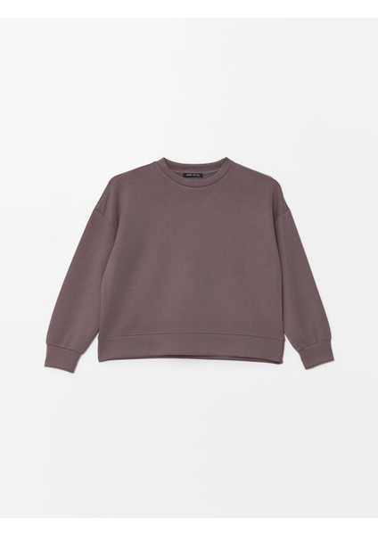 Lcw Vision Bisiklet Yaka Düz Oversize Kadın Sweatshirt indirimleri