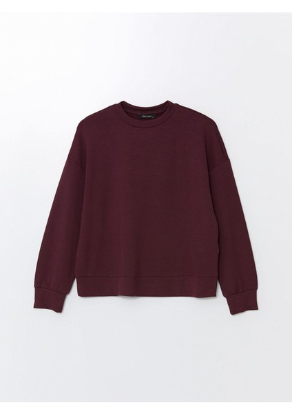 Lcw Vision Bisiklet Yaka Düz Oversize Kadın Sweatshirt