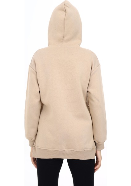 Kız Çocuk Kalp Baskılı Kapüşonlu Sweatshirt PX092.2