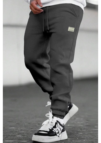 Erkek Armalı Günlük Rahat Içi Şardonlu Üç Iplik Paça Lastikli Jogger Eşofman Altı