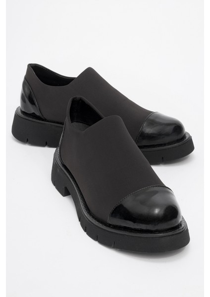 Panola Siyah Rugan Scuba Kadın Günlük Ayakkabı