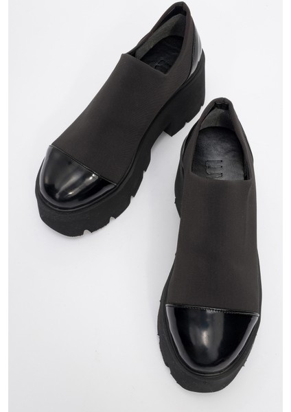 Grena Siyah Rugan Scuba Kadın Kalın Tabanlı Günlük Ayakkabı fiyatları