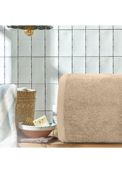 Açık Kahve 70X180 cm Şezlong Havlusu - Otel, Plaj ve Banyo Için Su Emici Pamuk Havlu Karamel fırsatları