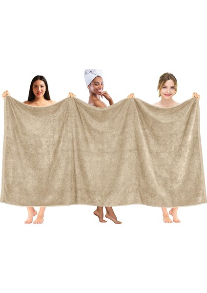 Açık Kahve 70X180 cm Şezlong Havlusu - Otel, Plaj ve Banyo Için Su Emici Pamuk Havlu Karamel indirimleri