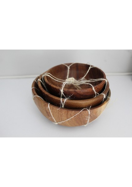 Ahşap Akasya 3lü Kase Takımı indirimleri