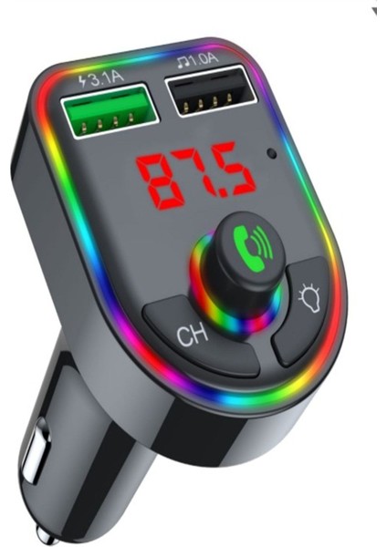 C-613 Bluetooth Fm Transmitter Uyumlu Siyah