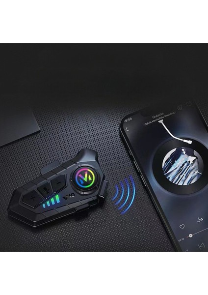 Motorsiklet Kask Interkom Kulaklık Rgb Işık Fm Radyo Bluetooth 5.3 Bağlantı