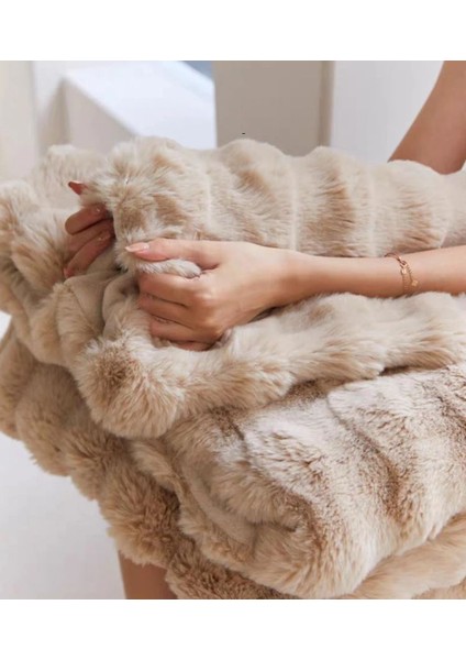 Peluş Koltuk Şalı Pofuduk Koltuk Örtüsü Bubble Koltuk Örtüsü 200 x 75 cm