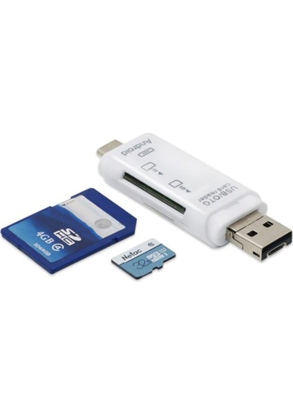 Otg Type C & Micro USB & USB 3in1 Kart Okuyucu Usb2.0