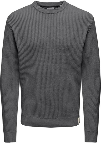 Onsfergal Lıfe Reg 7 Rıb Crew Knıt Gri 22030208