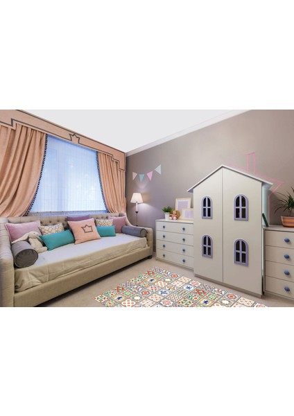 Kendinden Yapışkanlı Oyun Desenli Pvc Karo 20 x 20 cm 6'lı Paket
