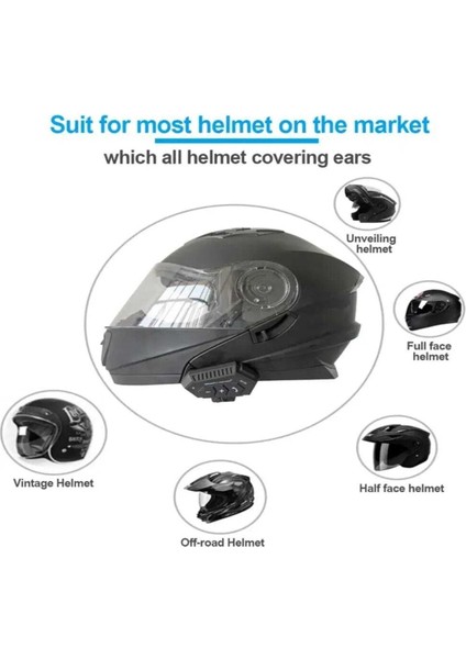 Intercom 2000MAH Batarya Çift Kask Baglantı BT12B 5.0 Bluetooth