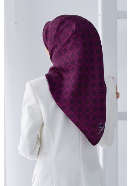 Fuşya Vissona Twill Ipek Eşarp 51495
