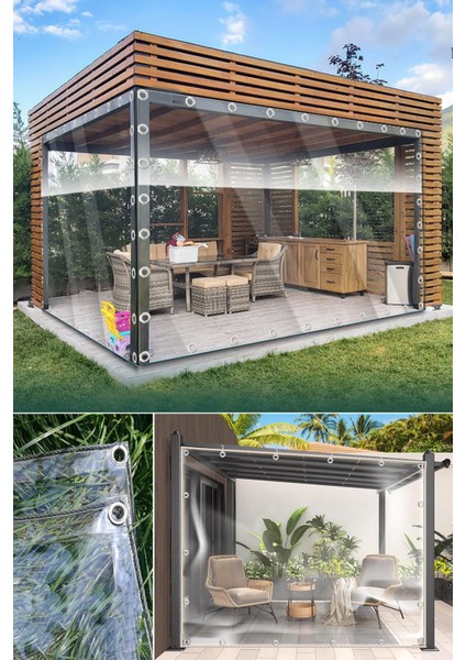 3.2x7.3 Metre Şeffaf Balkon Perdesi, Kış Bahçesi Şeffaf Mika