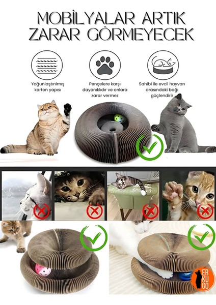 Çıngıraklı Kedi Tırmalama Oyuncağı, Sihirli Kedi Oyuncağı, Kedi Tırmalama Panosu, Kedi Oyuncağı