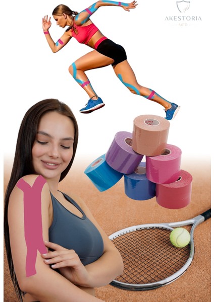 Kinezyo Sporcu Bandı Destekleyeci Bandı Pembe 5 M x 5 cm KT-004